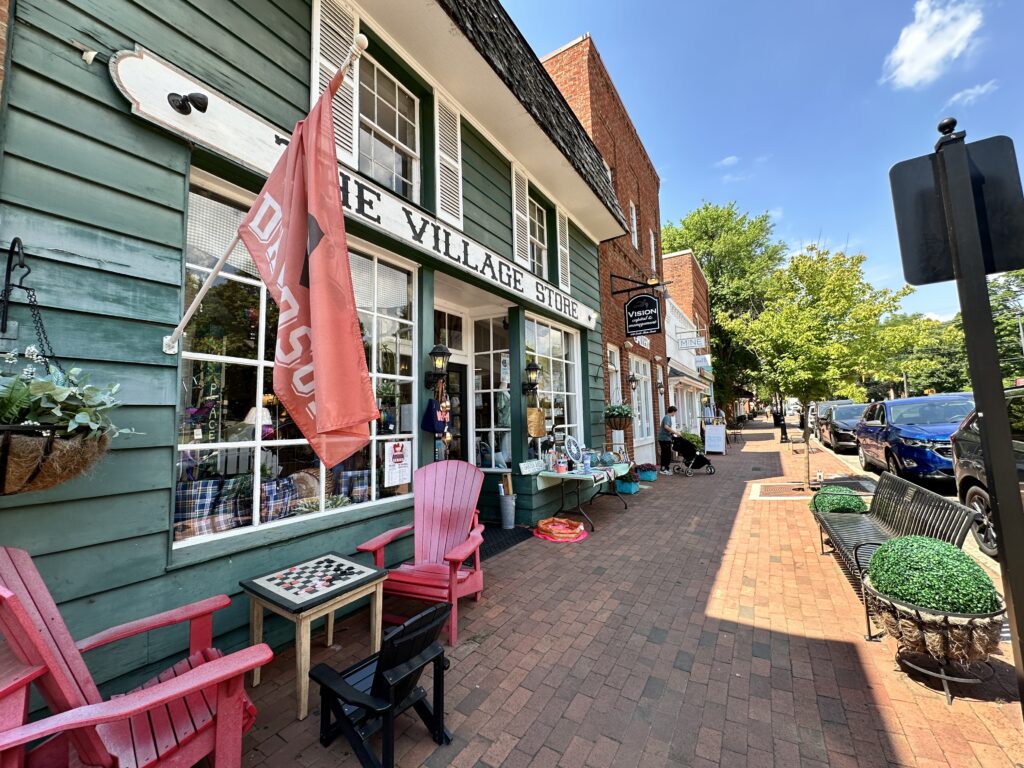 Charming storefronts in a quaint village.