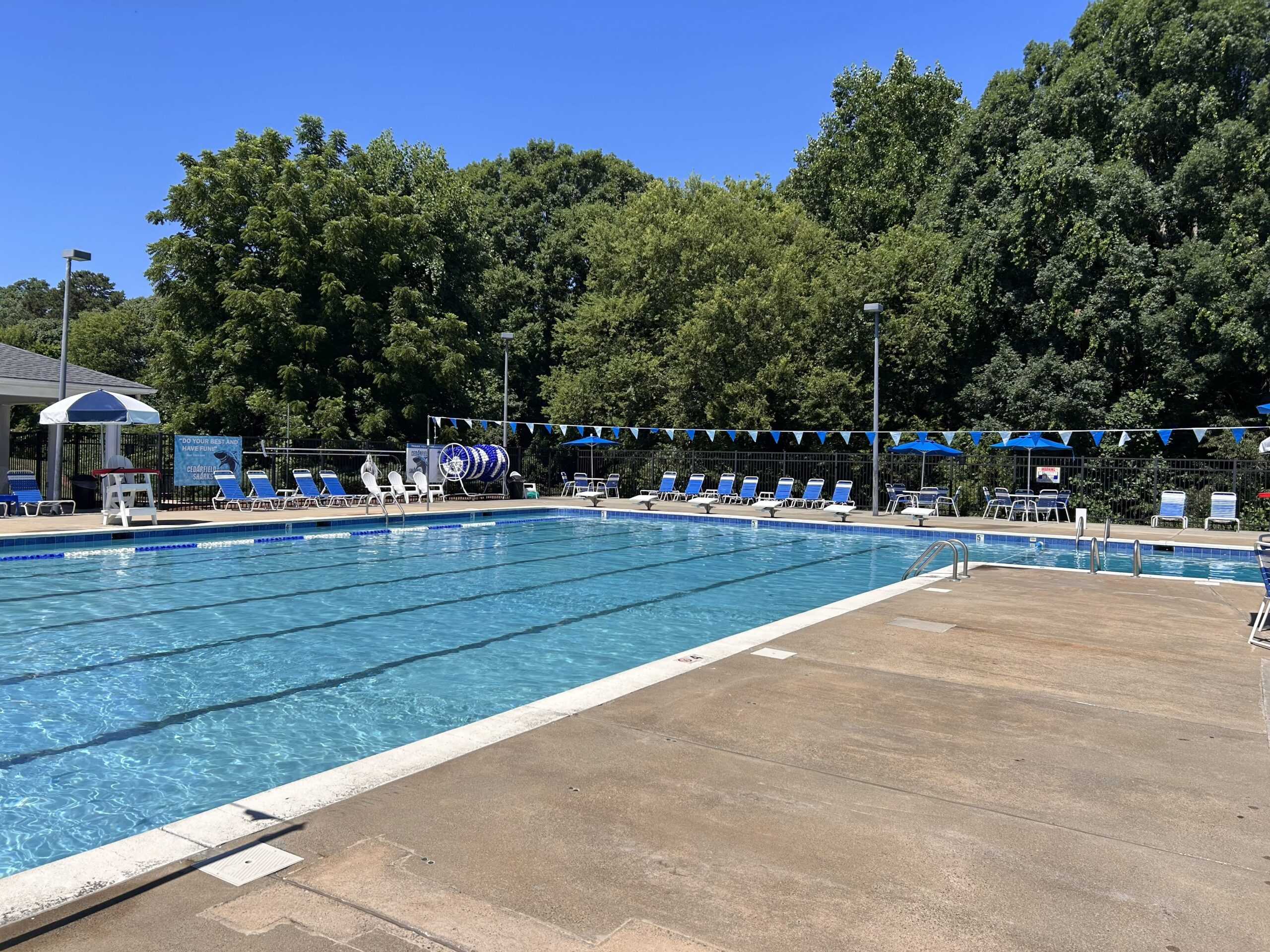 Cedarfield community swimming pool in Huntersville, NC